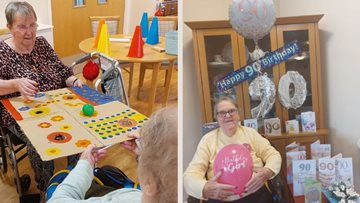 Mossley Resident marks 90th birthday with new friends at care home